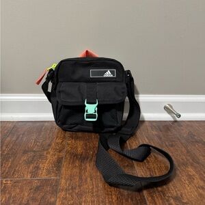 Adidas Black and Mint Messenger Bag